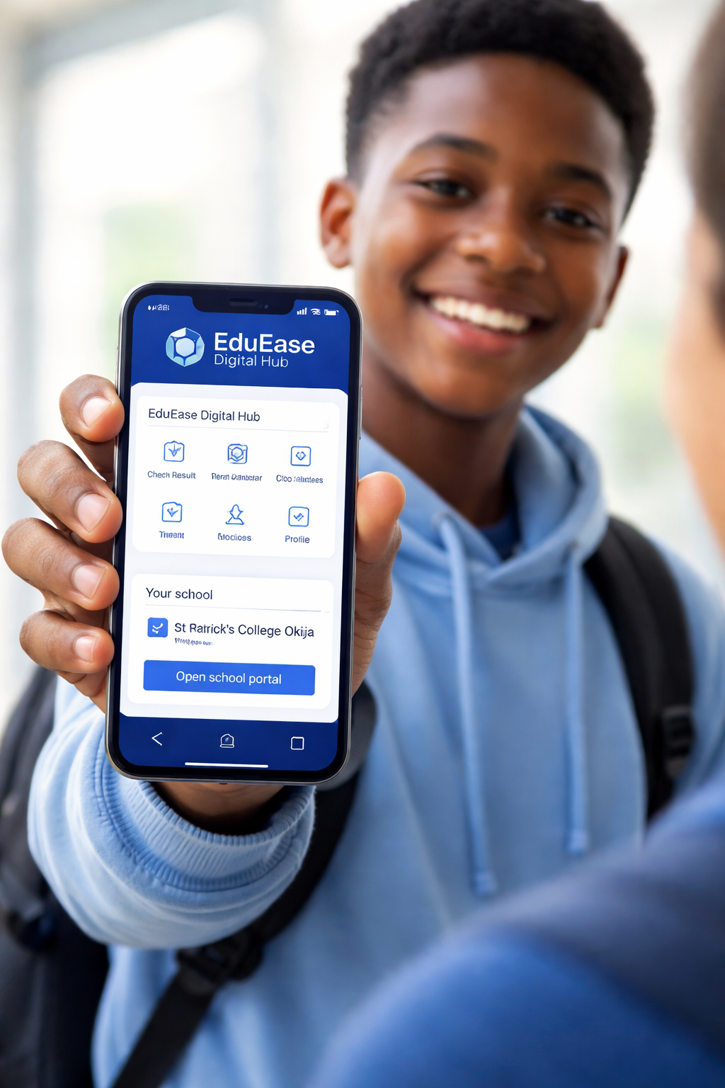 Preview of the EduEase app on a mobile phone